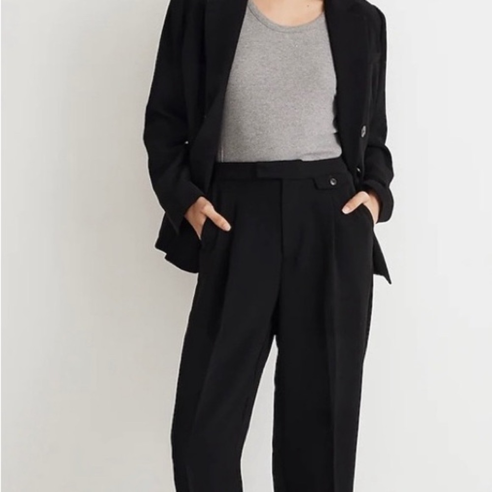 NWT Madewell The Rosedale High-Rise Straight Pant Crepe True Black